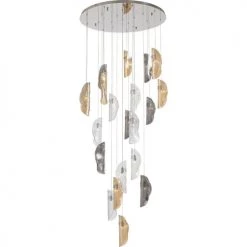 Kare Design Suspensions Suspension 21 Feuilles En Verre Et Acier