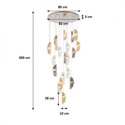 Kare Design Suspensions Suspension 21 Feuilles En Verre Et Acier -Luminaires Contemporain Soldes suspension 21 feuilles en verre et acier 3