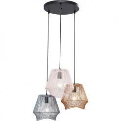 Kare Design Suspensions Suspension 3 Abat-jours En Acier Tricolore -Luminaires Contemporain Soldes suspension 3 abat jours en acier tricolore 3