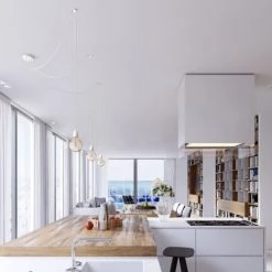 Hoopzi Suspensions Suspension 3 Fils électriques En Tissu Blanc 2,5m Douille Blanche -Luminaires Contemporain Soldes suspension 3 fils electriques en tissu blanc 2 5m douille blanche 2