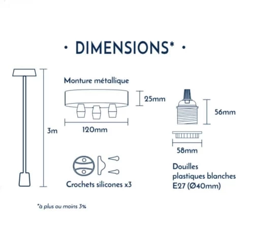 Hoopzi Suspensions Suspension 3 Fils électriques En Tissu Rouge 3m 3 Hoopzi Suspensions Suspension 3 Fils électriques En Tissu Rouge 3m – Image 3