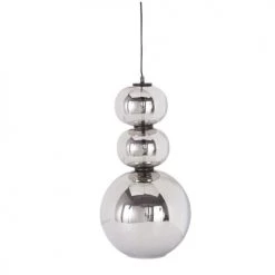 Maisons Du Monde Suspensions Suspension 3 Globes En Métal Et Verre Fumé H59