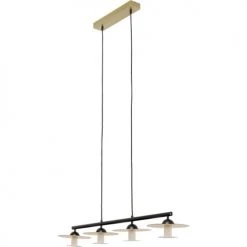 Kare Design Suspensions Suspension 4 Disques En Acier Doré Et Noir -Luminaires Contemporain Soldes suspension 4 disques en acier dore et noir 4