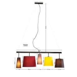 Kare Design Suspensions Suspension 5 Abat-jours En Tissu -Luminaires Contemporain Soldes suspension 5 abat jours en tissu 3