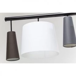 Kare Design Suspensions Suspension 5 Abat-jours En Tissu Noir, Gris Et Blanc -Luminaires Contemporain Soldes suspension 5 abat jours en tissu noir gris et blanc 8