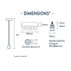 Hoopzi Suspensions Suspension 5 Fils électriques En Tissu Ficelle -Luminaires Contemporain Soldes suspension 5 fils electriques en tissu ficelle 2