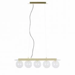 Maisons Du Monde Suspensions Suspension 5 Globes En Verre Et Métal Doré