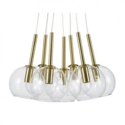 Maisons Du Monde Suspensions Suspension 7 Globes En Verre Et Métal Doré