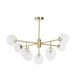 Maisons Du Monde Suspensions Suspension 9 Globes En Verre Et Métal Doré