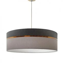 Abat-jours Suspensions Suspension Bicolore Gris Foncé & Gris Moyen T 65 X H 25