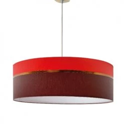 Abat-jours Suspensions Suspension Bicolore Rouge & Bordeaux Foncé T 65 X H 25