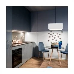 Abat-jours Suspensions Suspension Carrée Carlito Blanc T 50 X H 20 -Luminaires Contemporain Soldes suspension carree carlito blanc t 50 x h 20 1