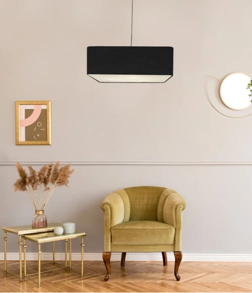 Abat-jours Suspensions Suspension Carrée Carlito Noir T 50 X H 20 2 Abat-jours Suspensions Suspension Carrée Carlito Noir T 50 X H 20 – Image 2