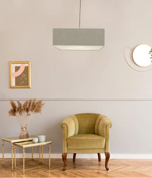 Abat-jours Suspensions Suspension Carrée Carlito Taupe T 50 X H 20 2 Abat-jours Suspensions Suspension Carrée Carlito Taupe T 50 X H 20 – Image 2