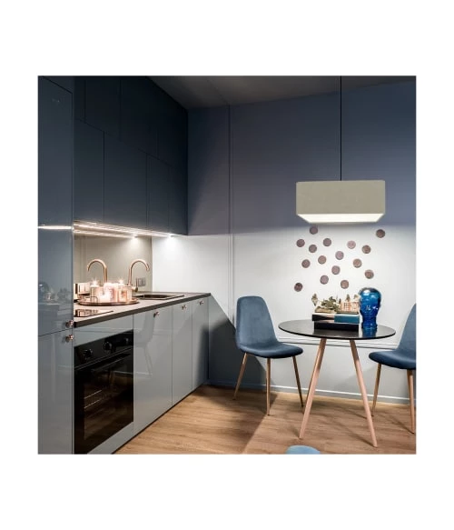 Abat-jours Suspensions Suspension Carrée Carlito Taupe T 50 X H 20 3 Abat-jours Suspensions Suspension Carrée Carlito Taupe T 50 X H 20 – Image 3