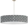 Abat-jours Suspensions Suspension Chic Blanc Imprimé Noir D65cm