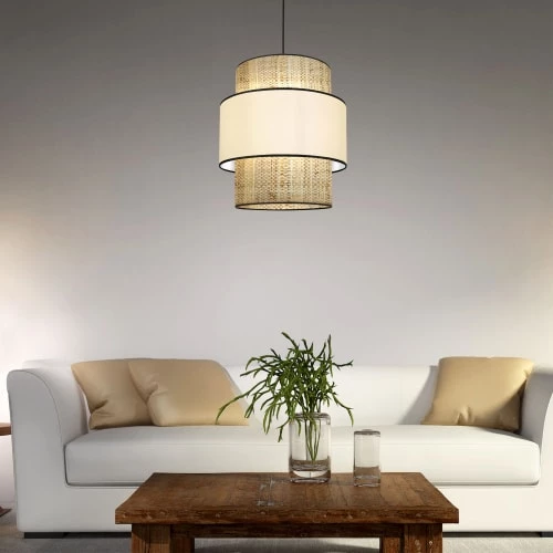 Tosel Suspensions Suspension Couleur Crème En Tissu 5 Tosel Suspensions Suspension Couleur Crème En Tissu – Image 5