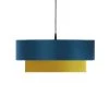 Kauze Luminaires Suspensions Suspension Déco En Coton Bleu Canard Et Jaune Moutarde Ø 30cm