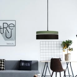 Kauze Luminaires Suspensions Suspension Déco Noir Et Kaki Ø 40 -Luminaires Contemporain Soldes suspension deco noir et kaki oe 40 2