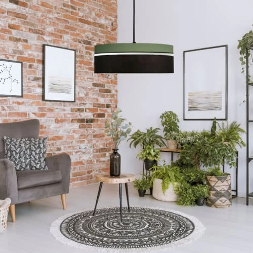 Kauze Luminaires Suspensions Suspension Déco Noir Et Kaki Ø 50 2 Kauze Luminaires Suspensions Suspension Déco Noir Et Kaki Ø 50 – Image 2