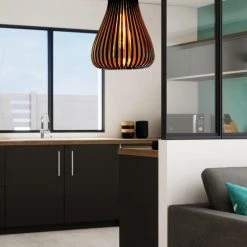 Abat-jours Suspensions Suspension Design Eluim Noir T 40 X H 45 -Luminaires Contemporain Soldes suspension design eluim noir t 40 x h 45 2