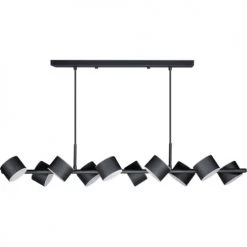 Deladeco Suspensions Suspension Design En Métal Noir 134,5 Cm -Luminaires Contemporain Soldes suspension design en metal noir 134 5 cm 3