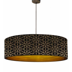 Abat-jours Suspensions Suspension Doré Imprimé Noir Et Or Kiara T 65 X H 28
