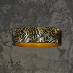 Abat-jours Suspensions Suspension Doré Imprimé Noir Et Or Palmera T 65 X H 28 -Luminaires Contemporain Soldes suspension dore imprime noir et or palmera t 65 x h 28 2