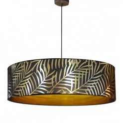 Abat-jours Suspensions Suspension Doré Imprimé Noir Et Or Palmera T 65 X H 28