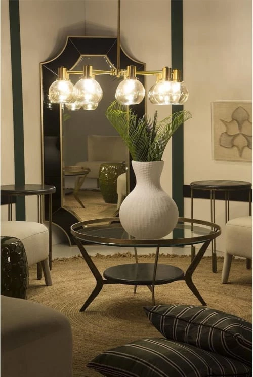 Thai Natura Lustres Suspension Dorée 3 Thai Natura Lustres Suspension Dorée – Image 3