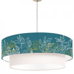 Abat-jours Suspensions Suspension Double Bouquet Bleu Canard T 65 X H 30