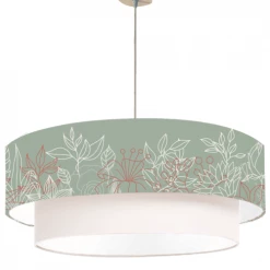 Abat-jours Suspensions Suspension Double Bouquet Vert Olive T 65 X H 30