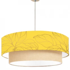 Abat-jours Suspensions Suspension Double Feuille Jaune T 65 X H 30