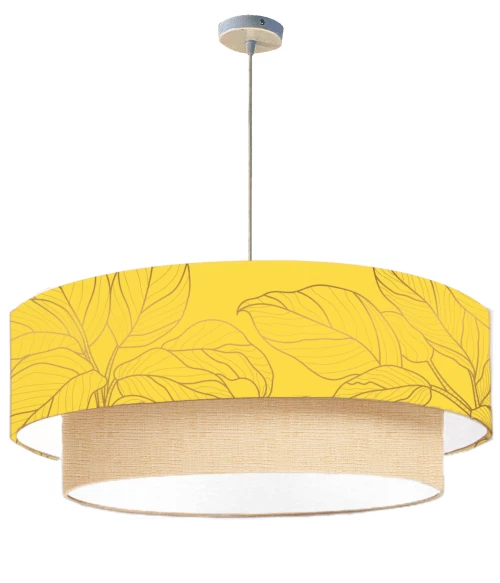 Abat-jours Suspensions Suspension Double Feuille Jaune T 65 X H 30 1 Abat-jours Suspensions Suspension Double Feuille Jaune T 65 X H 30