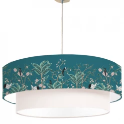 Abat-jours Suspensions Suspension Double Jungle Bleu Canard T 65 X H 30