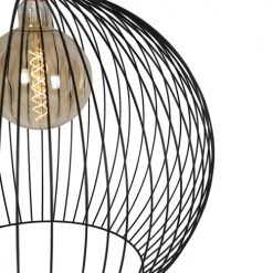 QAZQA Suspensions Suspension En Acier Noir -Luminaires Contemporain Soldes suspension en acier noir 11