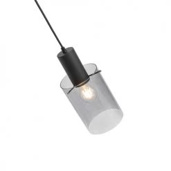 QAZQA Suspensions Suspension En Acier Noir -Luminaires Contemporain Soldes suspension en acier noir 15