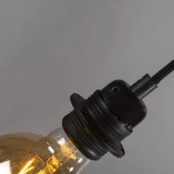 QAZQA Suspensions Suspension En Acier Noir -Luminaires Contemporain Soldes suspension en acier noir 30