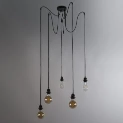 QAZQA Suspensions Suspension En Acier Noir -Luminaires Contemporain Soldes suspension en acier noir 33