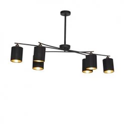 QAZQA Suspensions Suspension En Acier Noir -Luminaires Contemporain Soldes suspension en acier noir 4