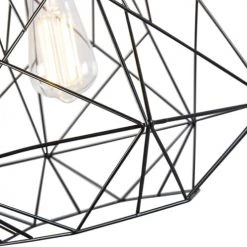 QAZQA Suspensions Suspension En Acier Noir -Luminaires Contemporain Soldes suspension en acier noir 45