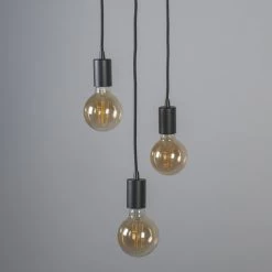 QAZQA Suspensions Suspension En Acier Noir -Luminaires Contemporain Soldes suspension en acier noir 50