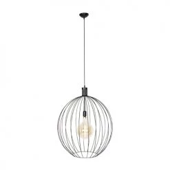 QAZQA Suspensions Suspension En Acier Noir -Luminaires Contemporain Soldes suspension en acier noir 59