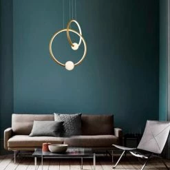 Laurie Lumière Suspensions Suspension En Aluminium Dore -Luminaires Contemporain Soldes suspension en aluminium dore 7