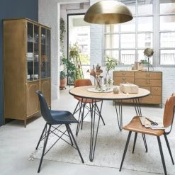 Maisons Du Monde Suspensions Suspension En Métal Doré Et Bois De Manguier -Luminaires Contemporain Soldes suspension en metal dore et bois de manguier 1000 10 25 222778 2