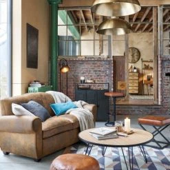 Maisons Du Monde Suspensions Suspension En Métal Doré Et Bois De Manguier -Luminaires Contemporain Soldes suspension en metal dore et bois de manguier 1000 10 25 222778 5