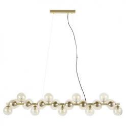 Maisons Du Monde Suspensions Suspension En Métal Doré Globes En Verre Ambré