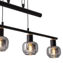 Laurie Lumière Suspensions Suspension En Métal Noir -Luminaires Contemporain Soldes suspension en metal noir 5