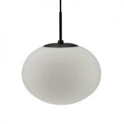 Dyberg Larsen Suspensions Suspension En Métal Noir Mat Et Verre Et , H 33 Cm D 28 Cm