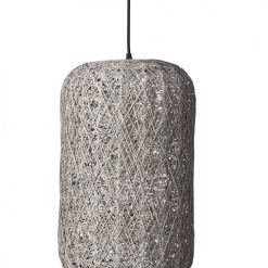 Dyberg Larsen Suspensions Suspension En Papier Filé Et Fil Métallique Gris, H 45 Cm D 30 Cm